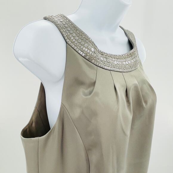Ann Taylor LOFT Gray Sequin Collar Sleeveless Cocktail Party Shift Dress 14 NWT - Picture 7 of 11